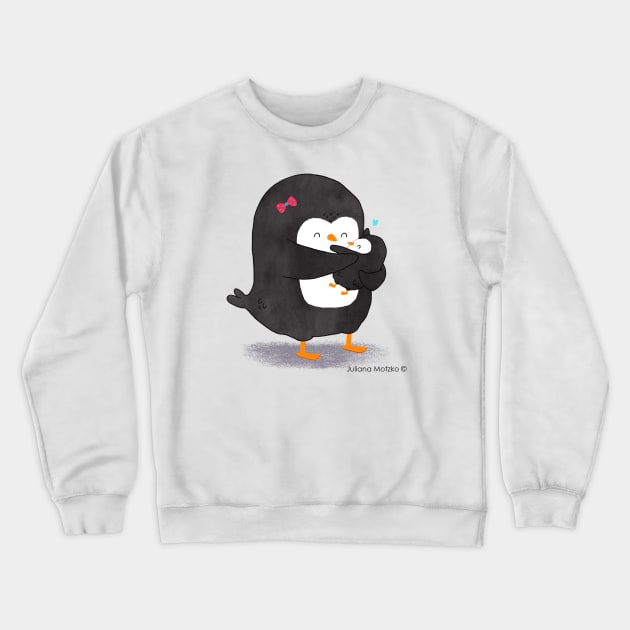 Mom and Baby Penguins Crewneck Sweatshirt by thepenguinsfamily